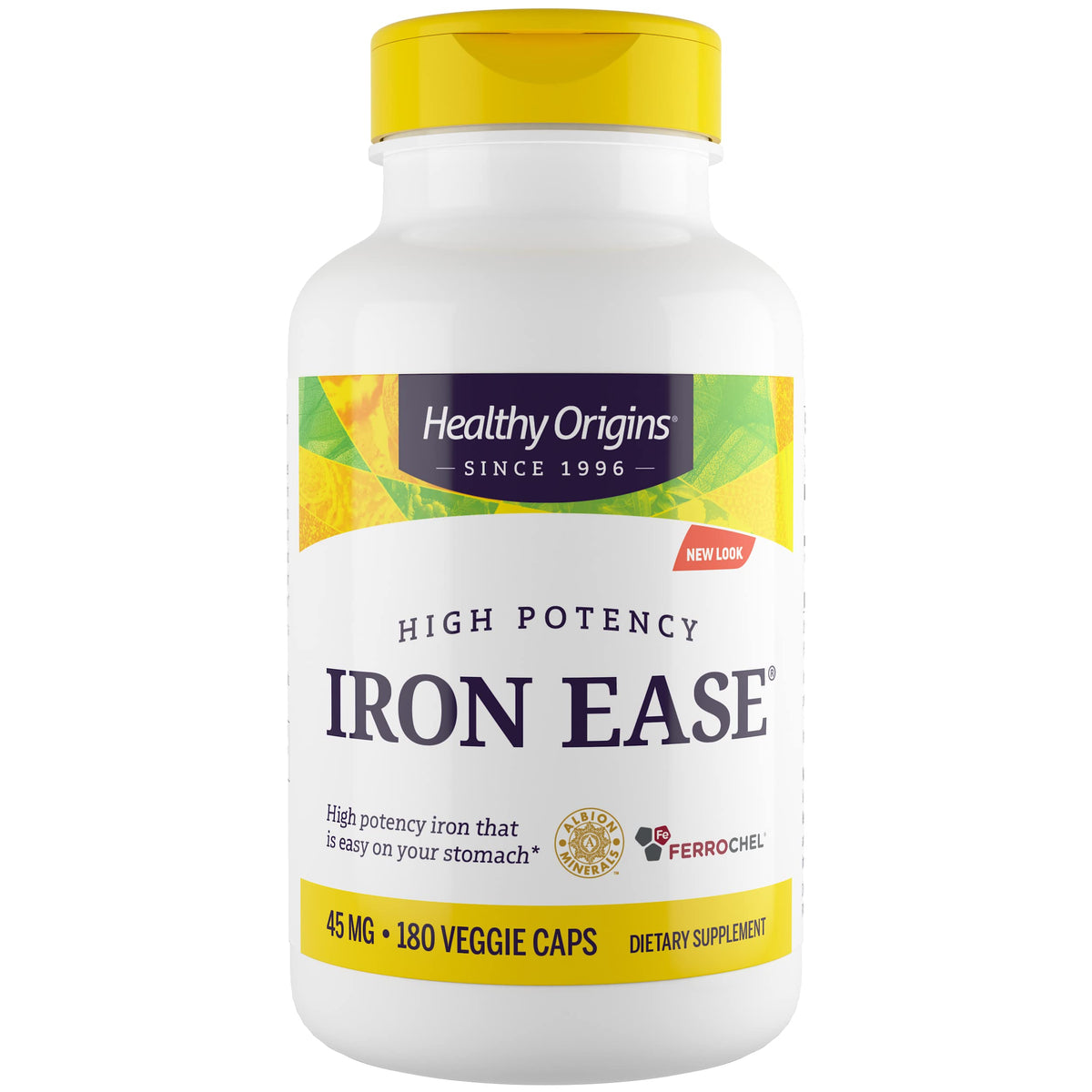 HEALTHY ORIGINS Iron Ease 45mg with Ferrochel 180 VGC