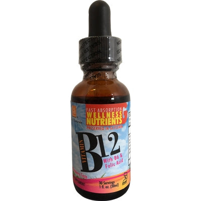 L A NATURALS Vitamin B12 Drops w-Folic Acid & B6 1 OZ