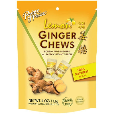 PRINCE OF PEACE Ginger Chews Lemon 4 OZ