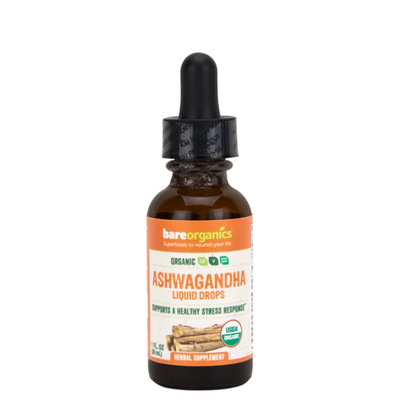 BARE ORGANICS: Organic Ashwagandha Drops 1 OZ