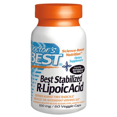 DOCTORS BEST Stabilized R-Lipoic Acid 100 mg 60 VGC