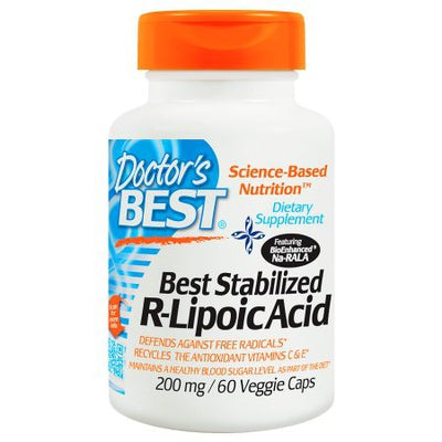 DOCTORS BEST Stabilized R-Lipoic Acid 200mg 60 VGC