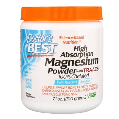 DOCTORS BEST Magnesium, Chelated Powder 100% 7.1 OZ